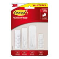 Command Hook 17500-10 Assorted White, Pack of 10